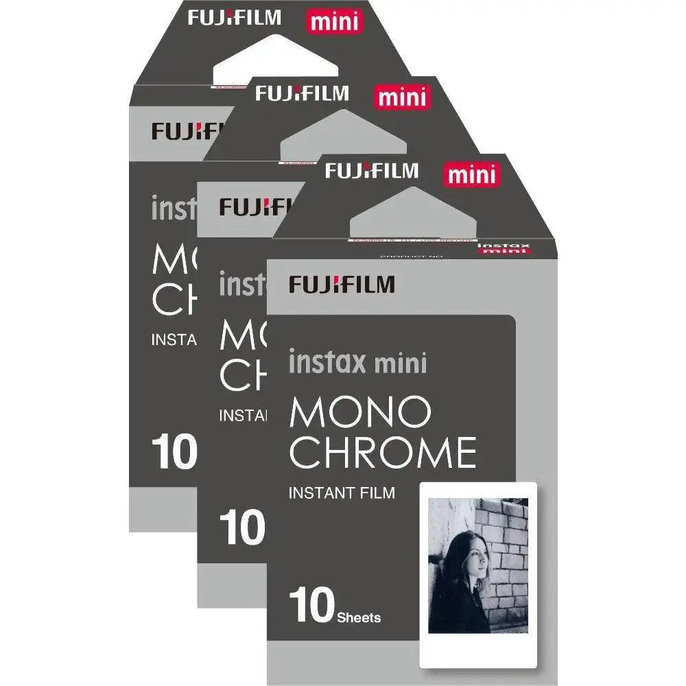 Fujifilm Instax Mini Instant Photo Film - Monochrome - Pack of 30 - Hipeon