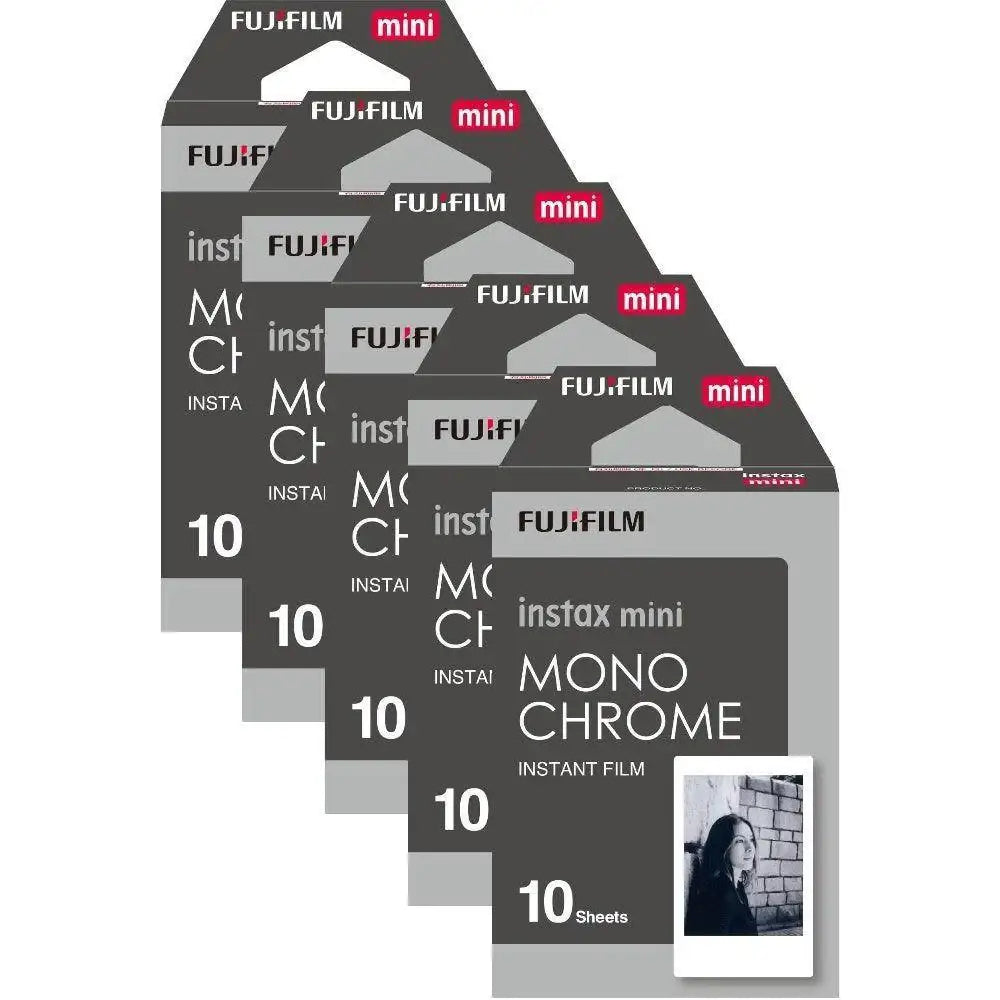 Fujifilm Instax Mini Instant Photo Film - Monochrome - Pack of 50 - Hipeon