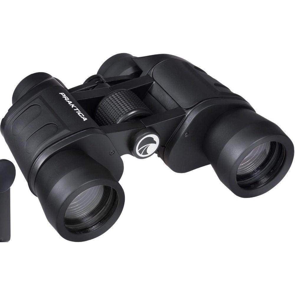 PRAKTICA Falcon 8x40mm Wide Angle Porro Prism Field Binoculars - Black - Binoculars + Tripod Mount - Hipeon