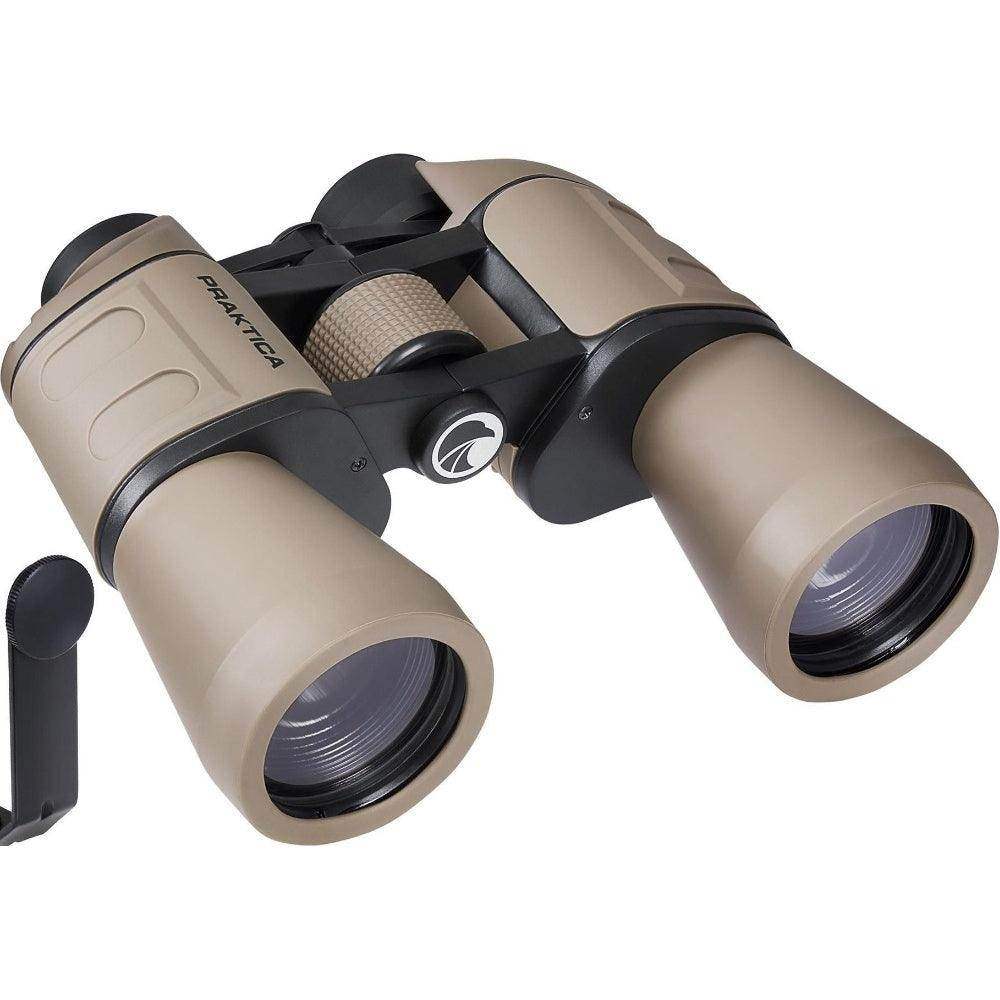 PRAKTICA Falcon 10x50mm Porro Prism Field Binoculars - Sand - Binoculars + Tripod Mount - Hipeon