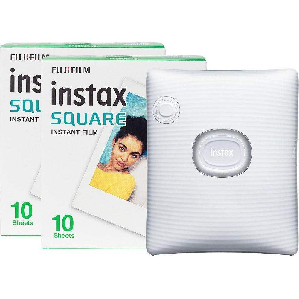 Fujifilm Instax Square Link Wireless Smartphone Photo Printer - White - Printer + 20 Shot Pack - Hipeon