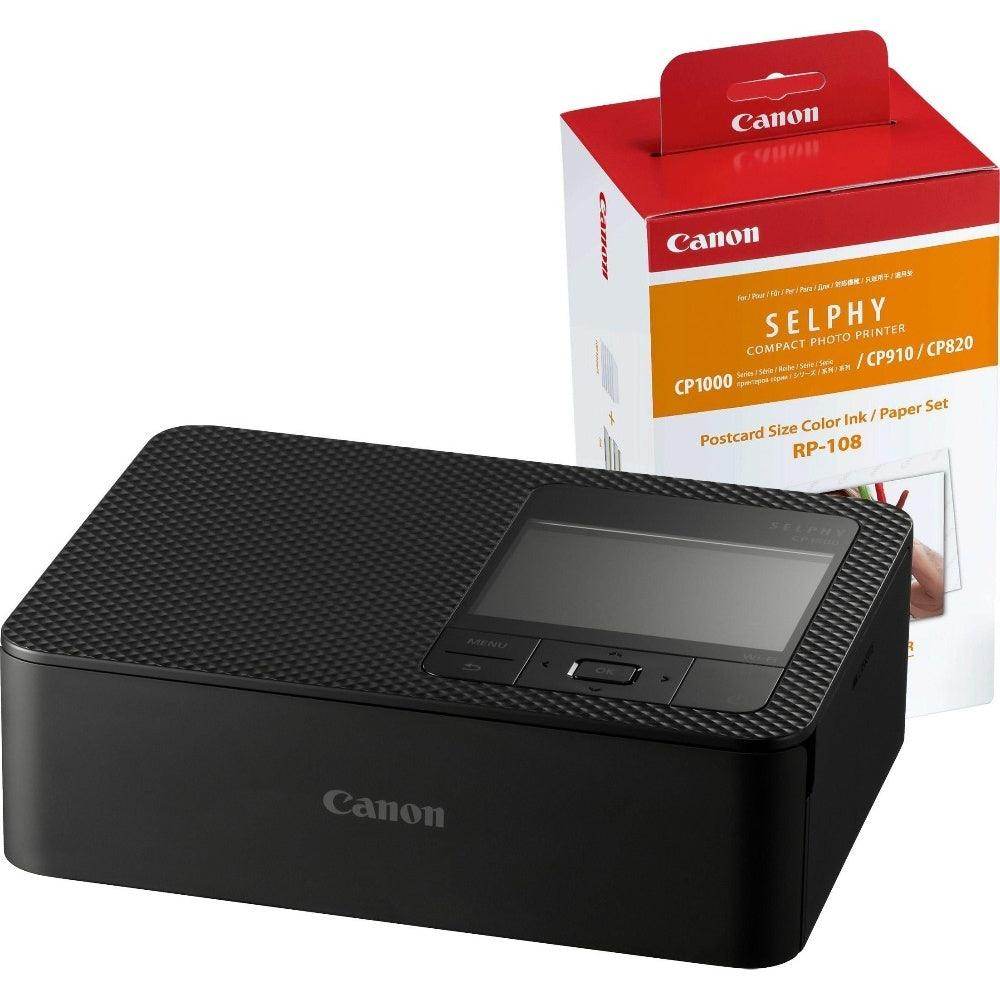 Canon SELPHY CP1500 Wireless Photo Printer inc RP-108 Ink Paper Set - Black - Hipeon