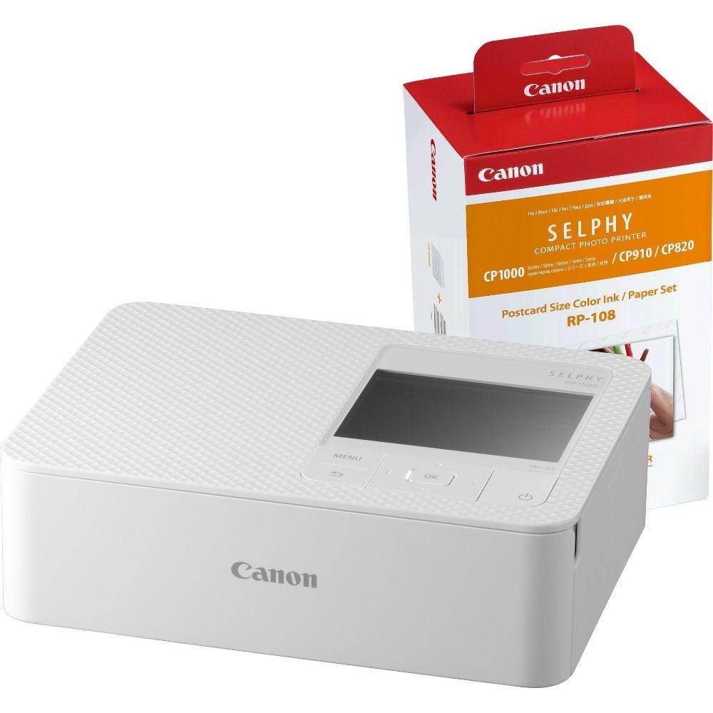Canon SELPHY CP1500 Wireless Photo Printer inc RP-108 Ink Paper Set - White - Hipeon