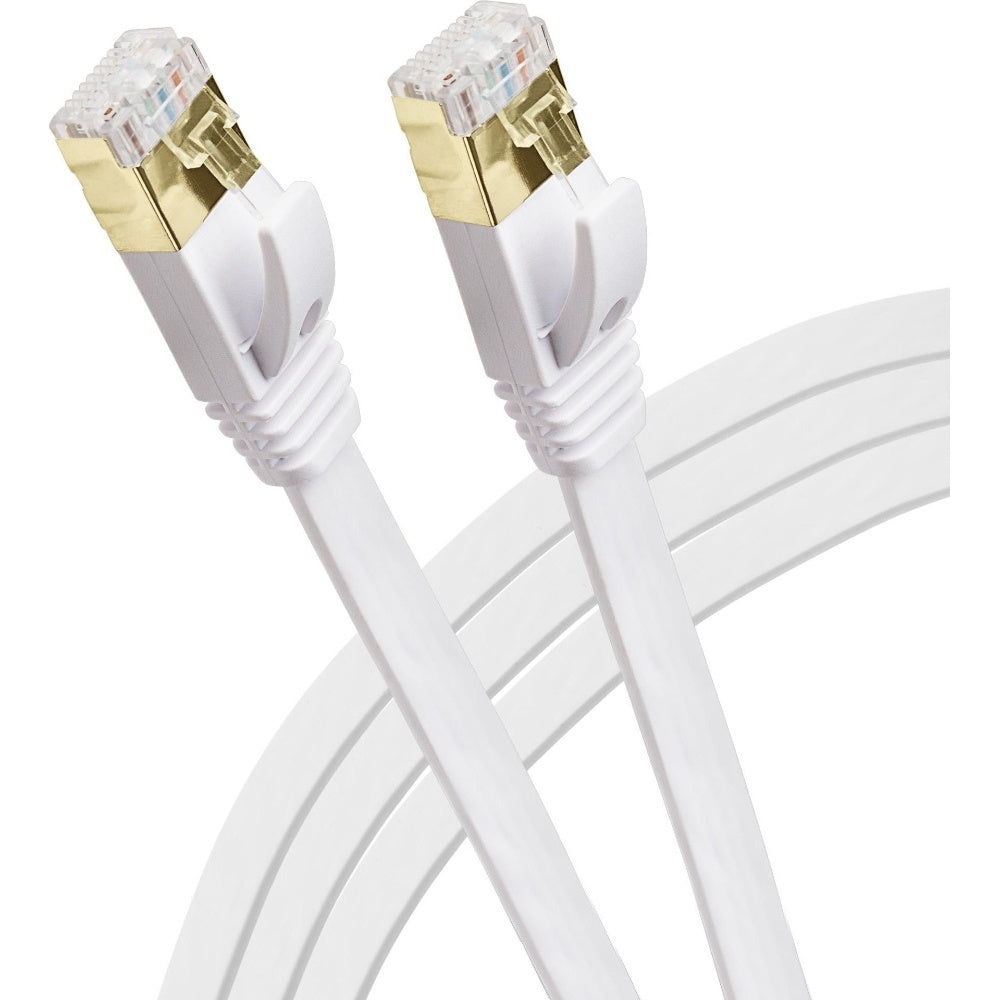 Maplin RJ45 CAT7 Flat Ethernet LAN Cable - White - 20m - Hipeon