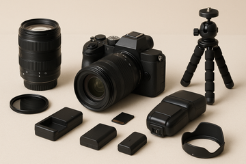 Magazine feature image for Essential Camera Accessories, highlighting camera accessories in a product-led editorial style.