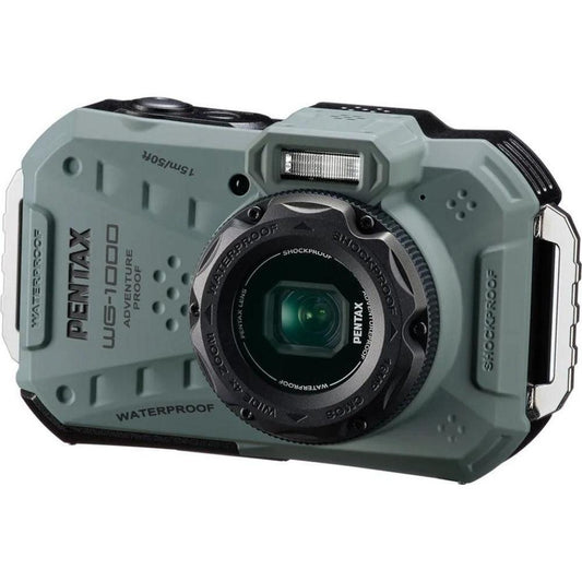 Pentax WG-1000 16MP 4x Zoom Tough Compact Camera - Olive - Camera Only