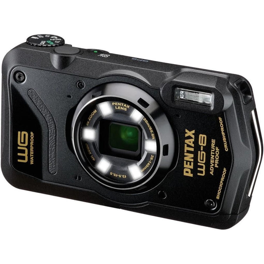 Pentax WG-8 20MP 5x Zoom Tough Compact Camera - Black - Camera Only