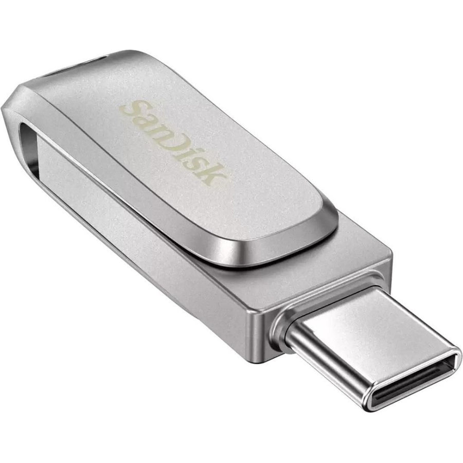 SanDisk 128GB Ultra Dual Drive Luxe USB-A / USB-C 3.2 Flash Drive - Steel