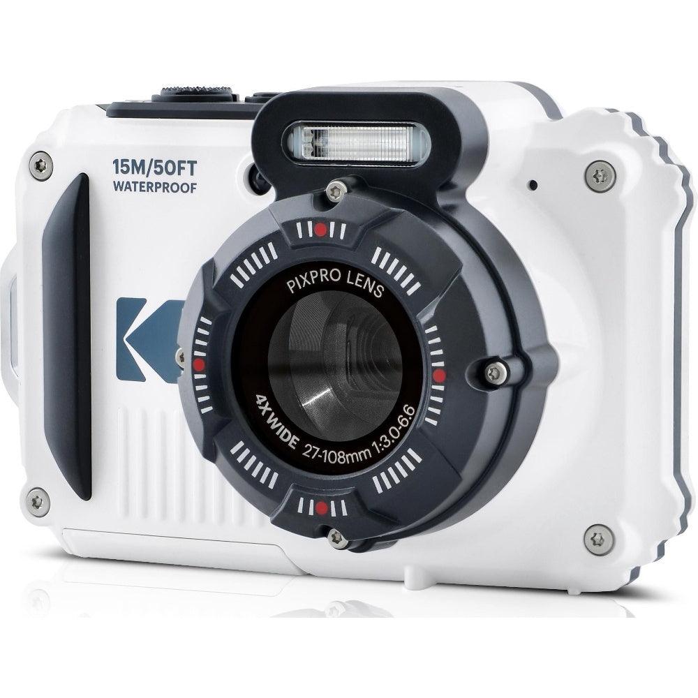 Kodak PIXPRO WPZ2 16MP 4x Zoom Tough Compact Camera - White - Camera Only