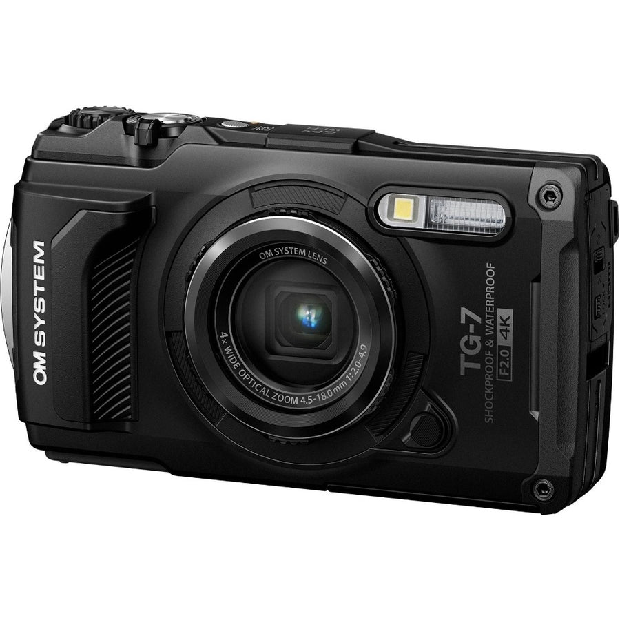 OM System TG-7 12MP 4x Zoom Tough Compact Camera - Black
