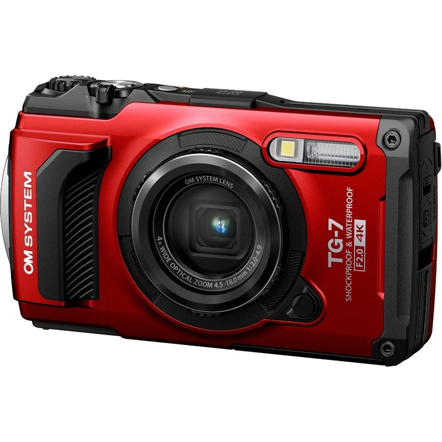 OM System TG-7 12MP 4x Zoom Tough Compact Camera - Red