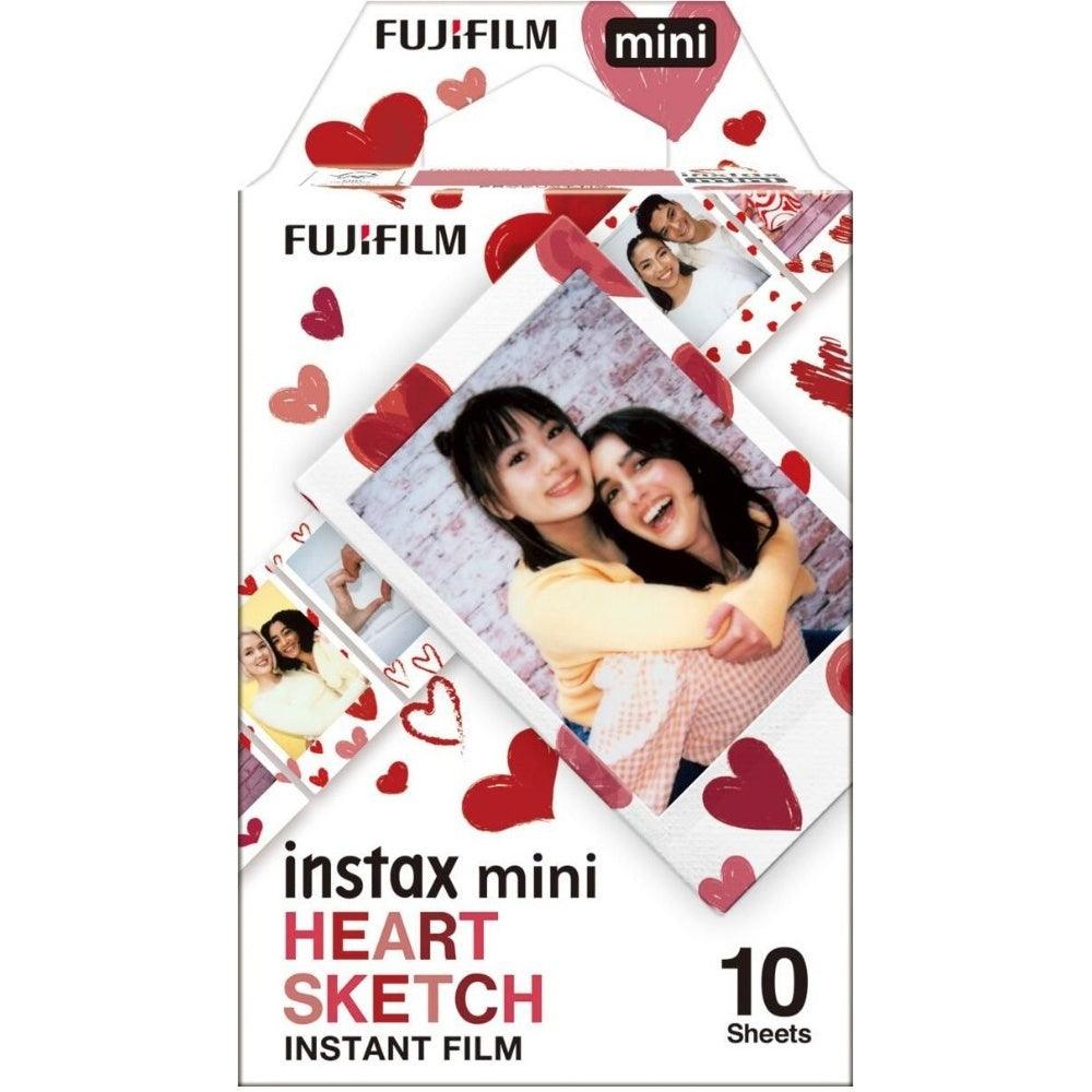 Fujifilm Instax Mini Instant Photo Film - Heart Sketch - Pack of 10