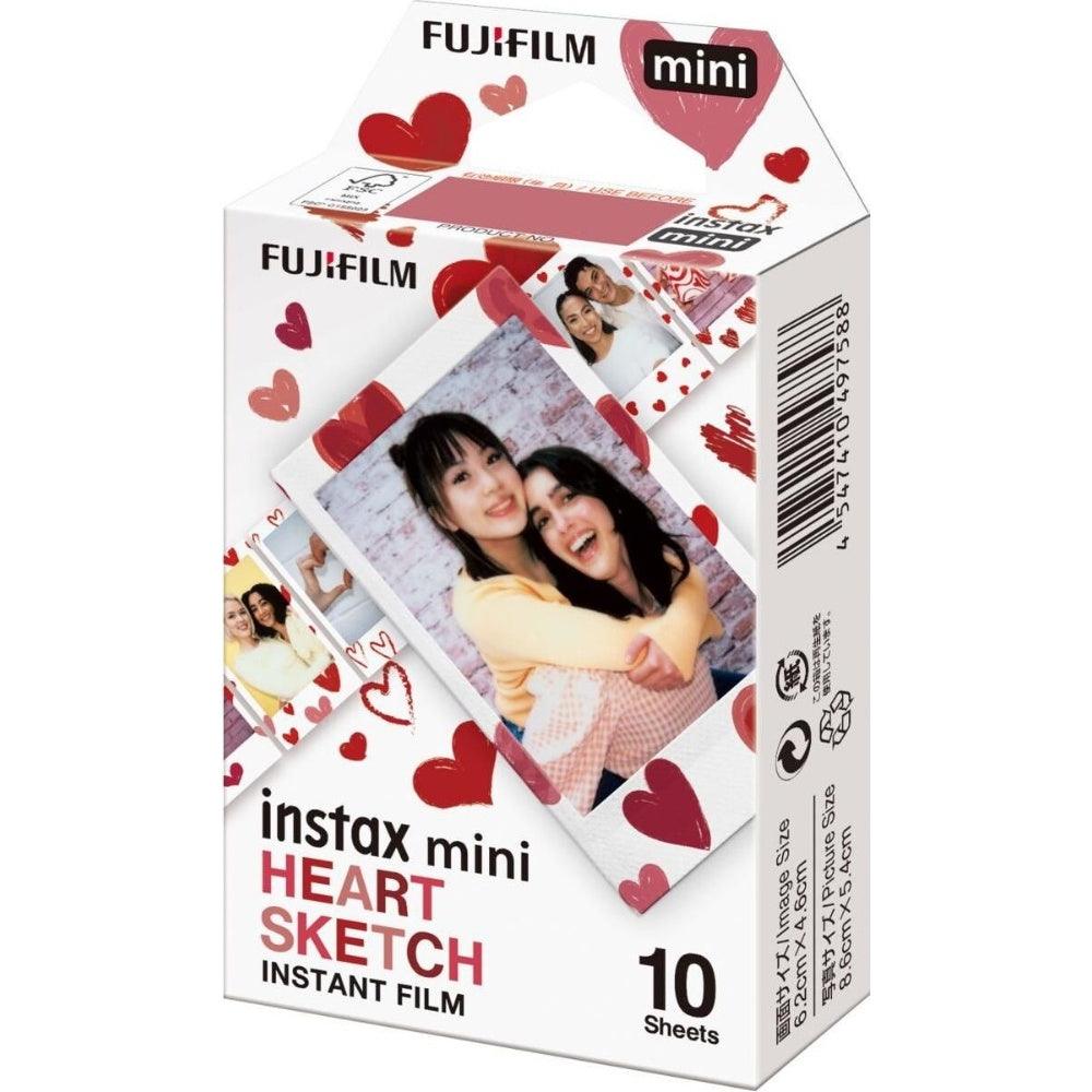 Fujifilm Instax Mini Instant Photo Film - Heart Sketch - Pack of 10