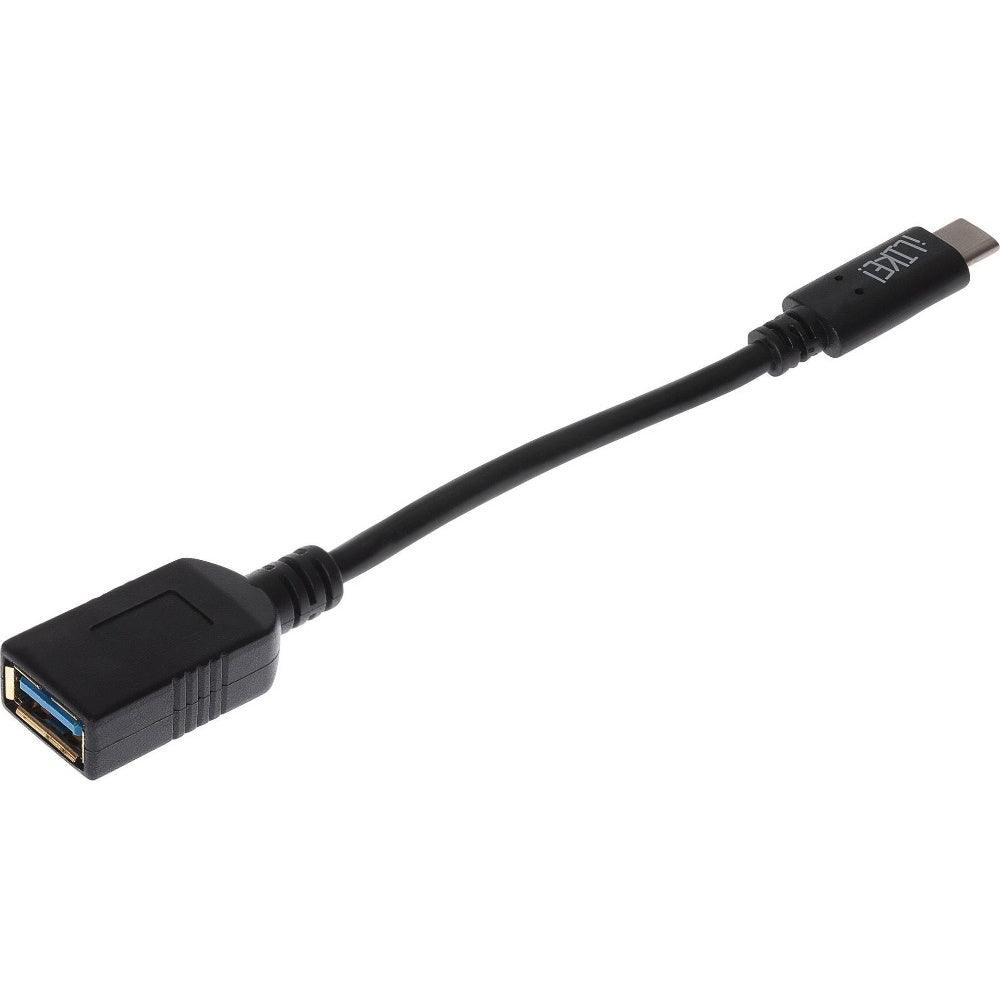 Maplin USB-C to USB-A 3.1 Gen 1 Female Adapter - Black, 14cm