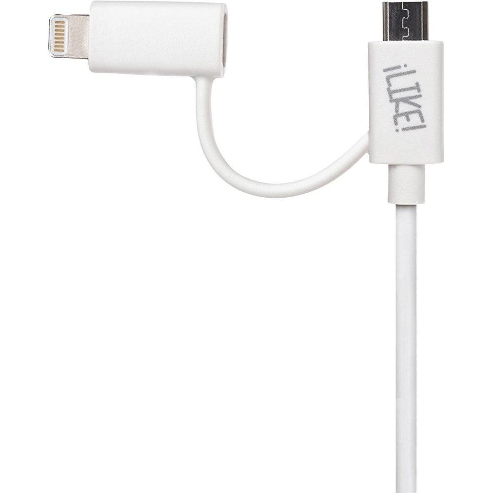 Maplin USB-A to 2 in 1 Multi Charging Cable Lightning and Micro USB-B 1m