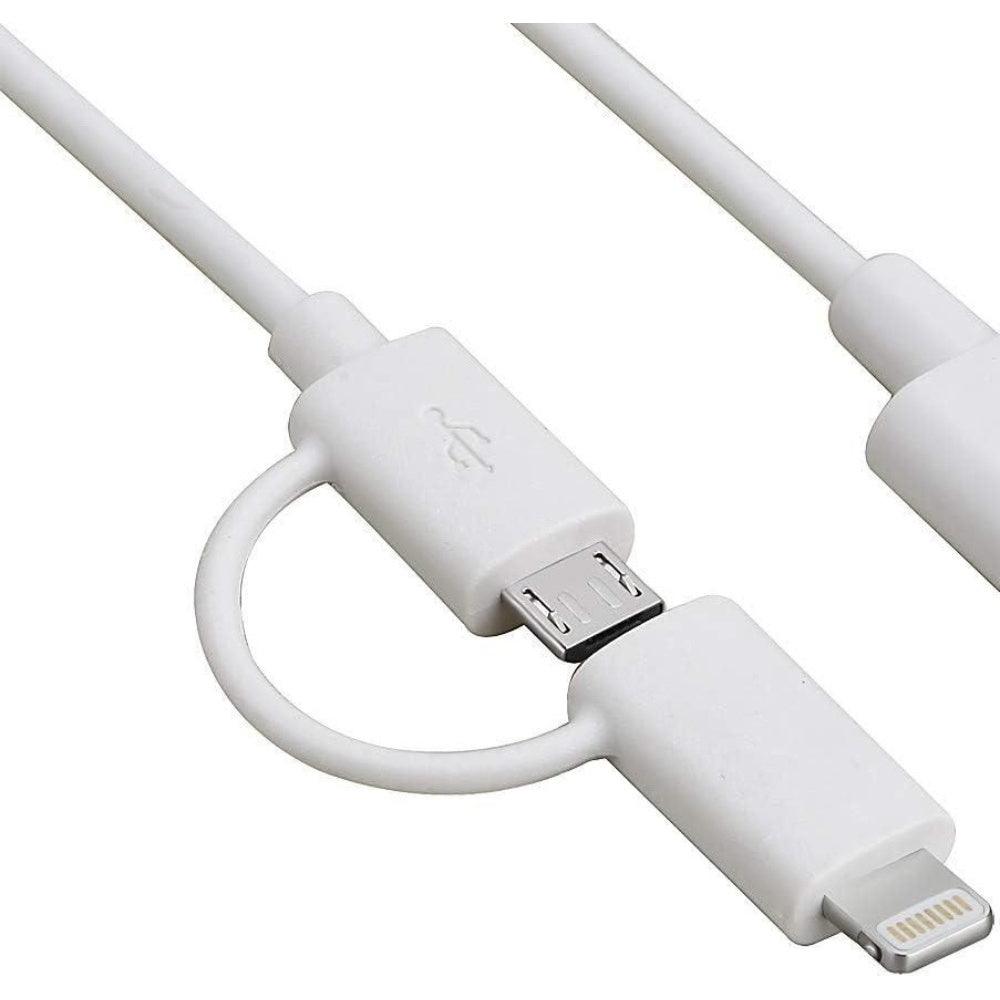 Maplin USB-A to 2 in 1 Multi Charging Cable Lightning and Micro USB-B 1m