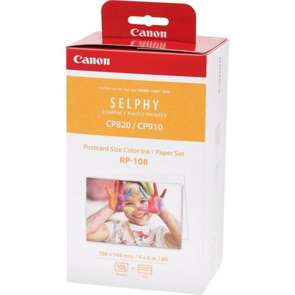 Canon RP-108IN Ink/Paper for Selphy CP Printers (108x 4’’ x 6’’ Postcard Size)