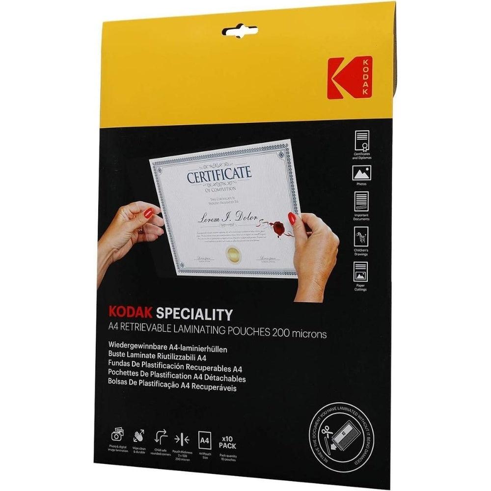 Kodak Speciality A4 Retrievable Laminating Pouches - 200 Micron 10 Pack