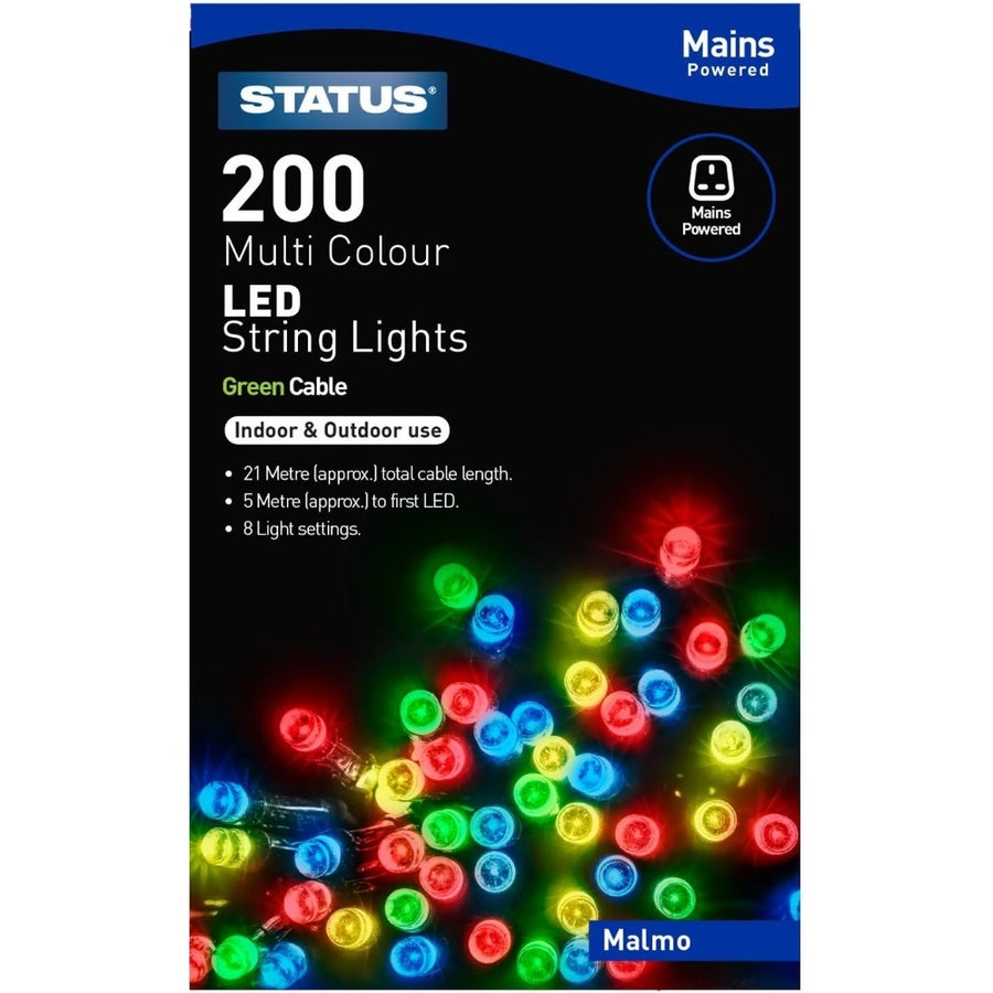 Status Malmo 200 LED String Lights - Multicoloured, 21m