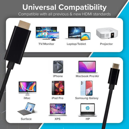 Maplin USB-C to HDMI Cable Supports Ultra HD 4K@60Hz - 2m