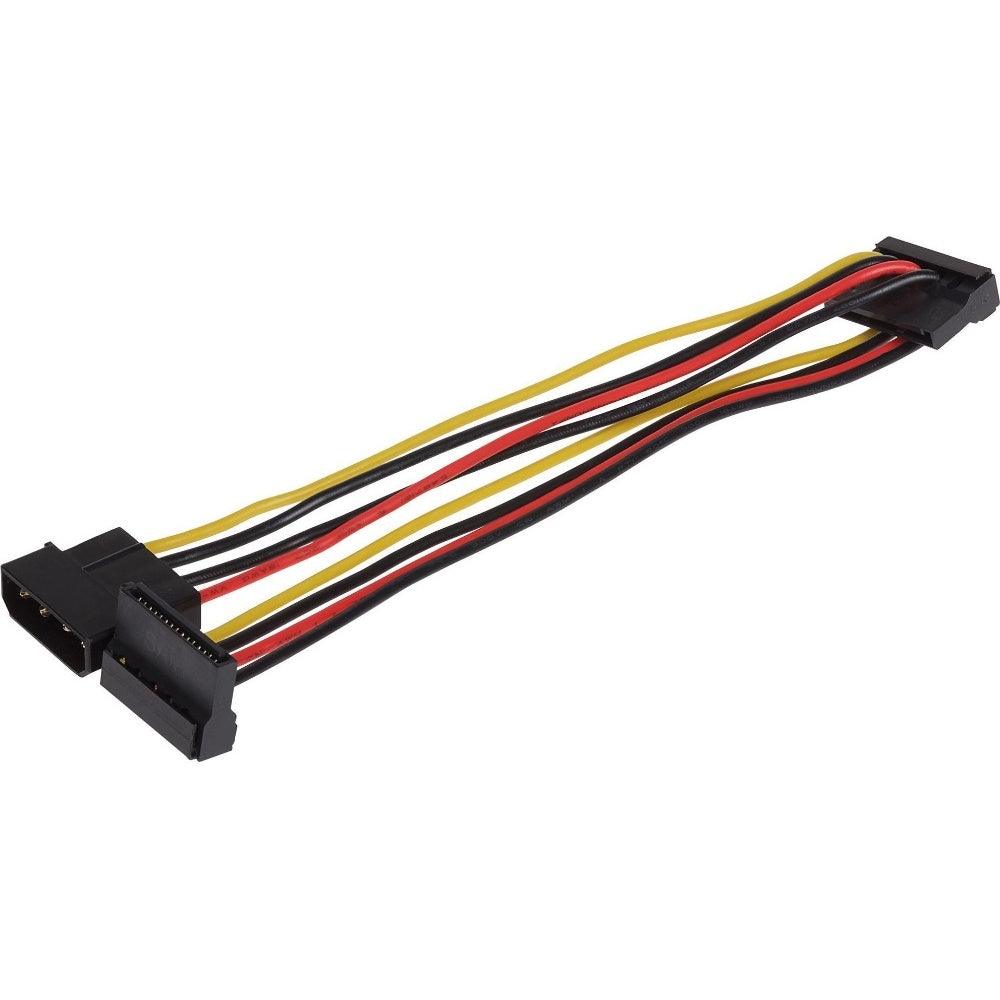 Maplin 4 Pin PSU Molex to 2x 15 Pin SATA Power Lead Cable - 0.35m