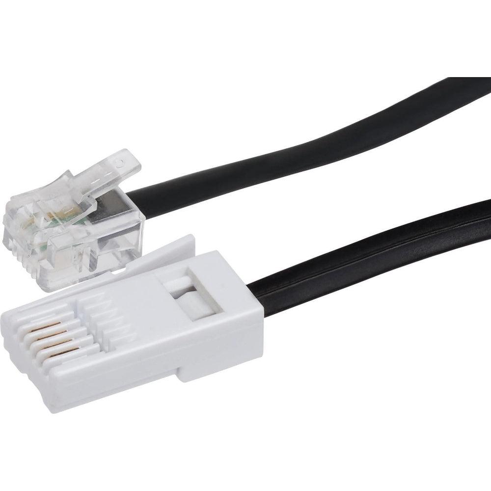 Maplin RJ11 Connector to BT Plug (BT- 431A) Telephone Modem Lead 3m Black