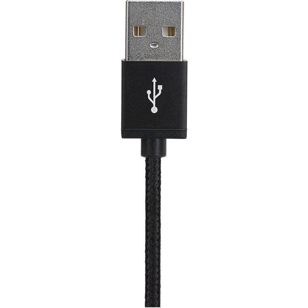 Maplin Lightning Connector to USB-A Braided Cable 1m Retail Packaging - Silver