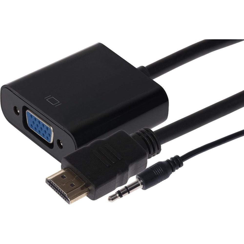 Nikkai HDMI to VGA Female + 3.5mm Audio Jack Port Adapter 10cm Cable