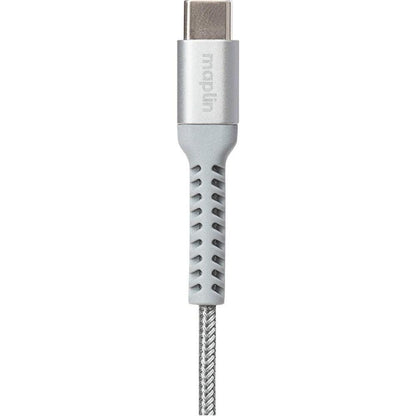 Maplin Lightning Connector to USB-C Cable Braided 27W 1m Retail Packaging