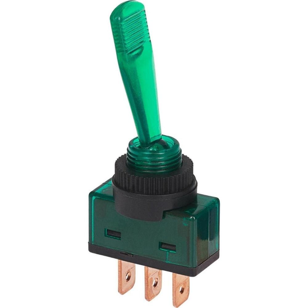 Maplin SPST Illuminated Toggle Switch - Green