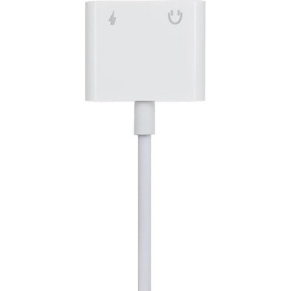 Nikkai USB-C to 3.5mm Headphone Jack / USB-C PD Charging Port Adapter - White, 10cm