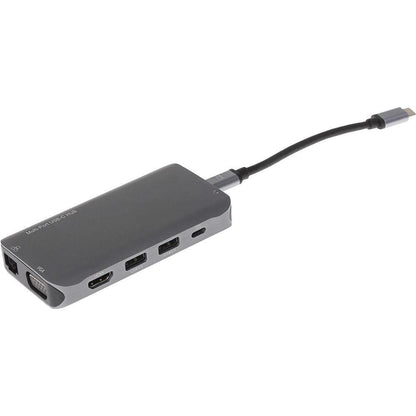 Nikkai USB-C Multiport Hub 3x USB-A 3.0 / HDMI 4K / Gigabit RJ45 / VGA / USB-C PD / 3.5mm Audio / SD Card Reader