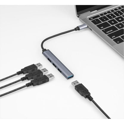 Nikkai USB-C Multiport Hub to 4x USB-A 3.0 High Speed Ports with 13cm Cable