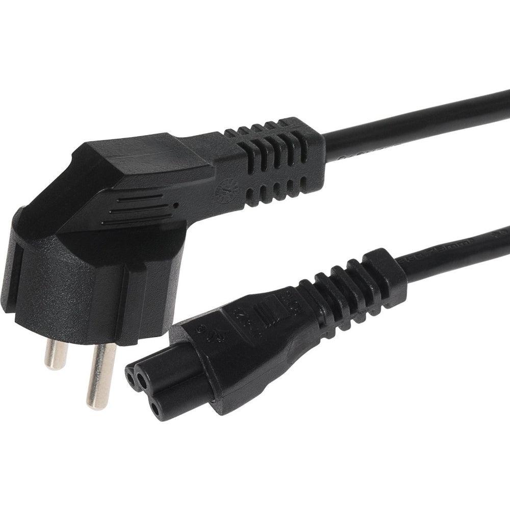 Maplin Power Lead IEC C5 Clover Leaf Plug Female to EU Schuko 2 Pin Plug 2m