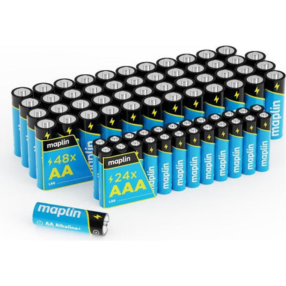 Maplin 48x AA LR6 /24x AAA LR03 7 Years Shelf Life 1.5V High Performance Alkaline Batteries