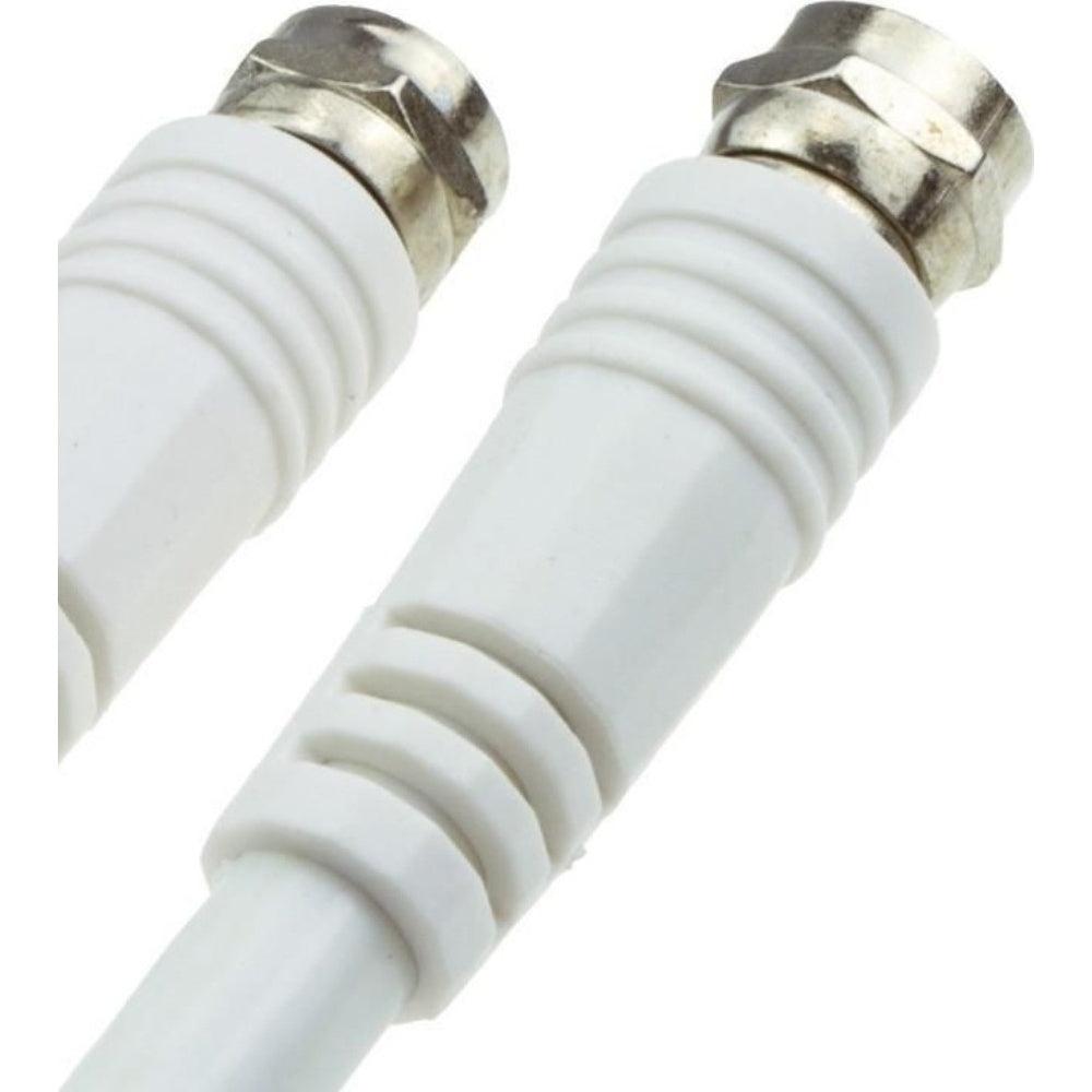 Maplin Twin F Type Male to Twin F Type Female Connector TV Satellite Aerial Extension Cable 3m White