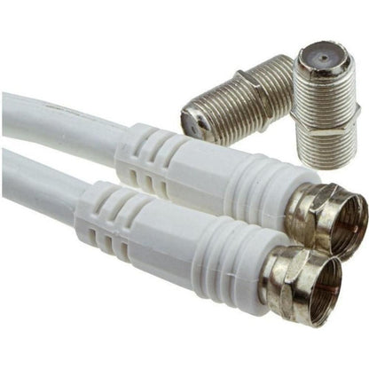 Maplin Twin F Type Male to Twin F Type Female Connector TV Satellite Aerial Extension Cable 3m White