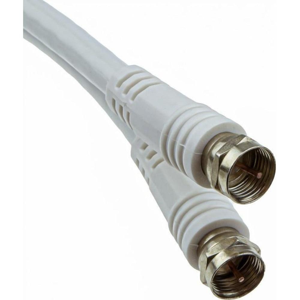 Maplin Twin F Type Male to Twin F Type Female Connector TV Satellite Aerial Extension Cable 3m White