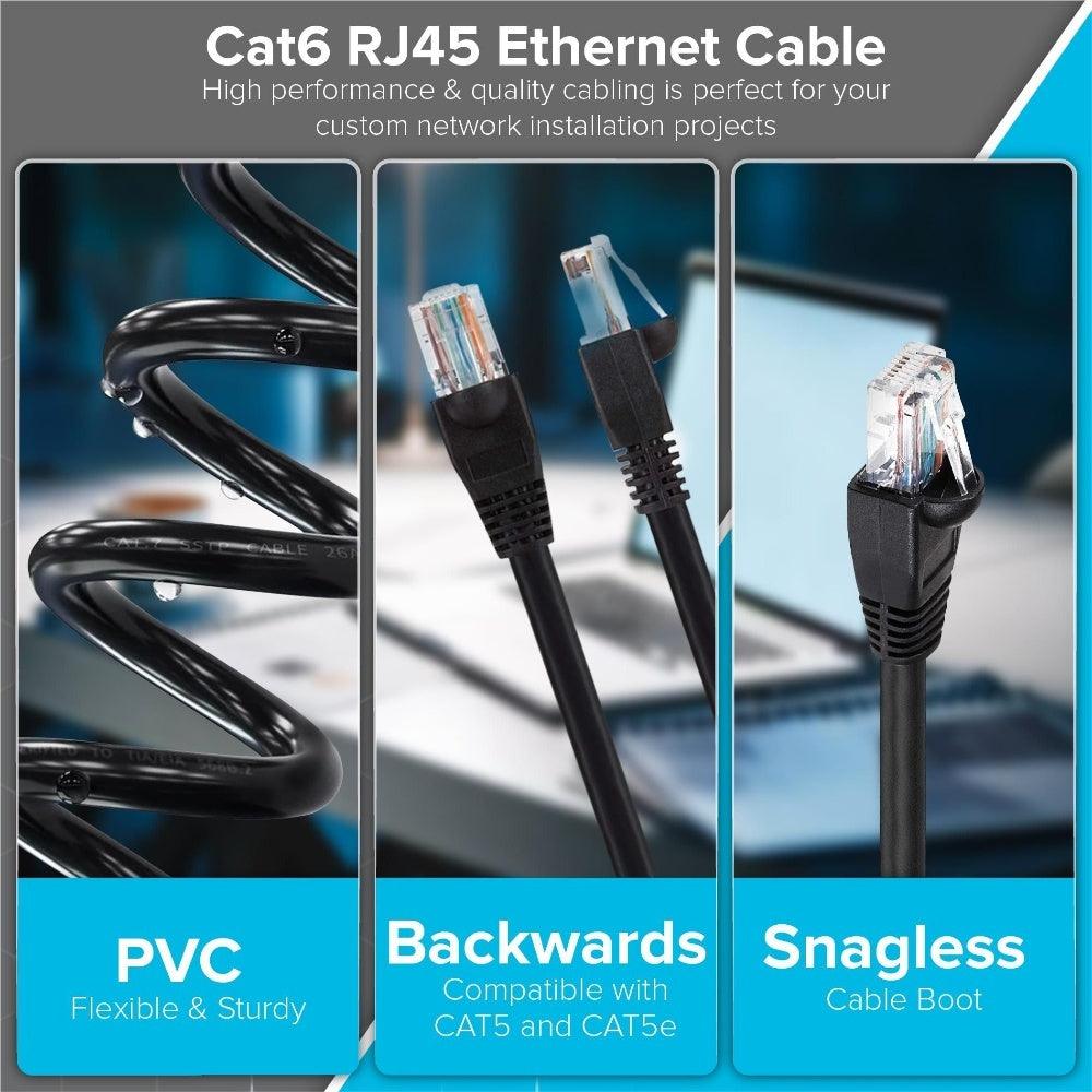 Maplin CAT6 RJ45 Plug UTP Ethernet Network Cable - Black - 3m