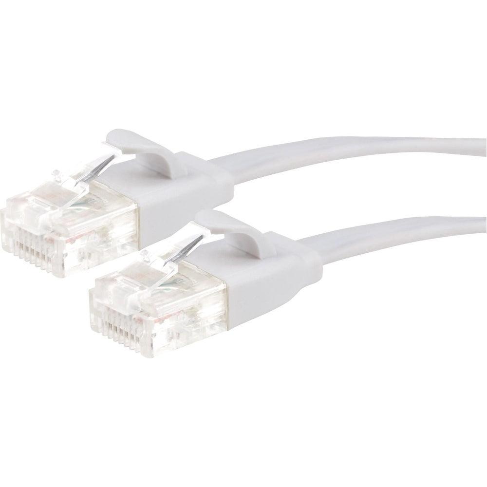 Maplin CAT6 RJ45 Plug Flat UTP Ethernet Network Cable - White - 2m