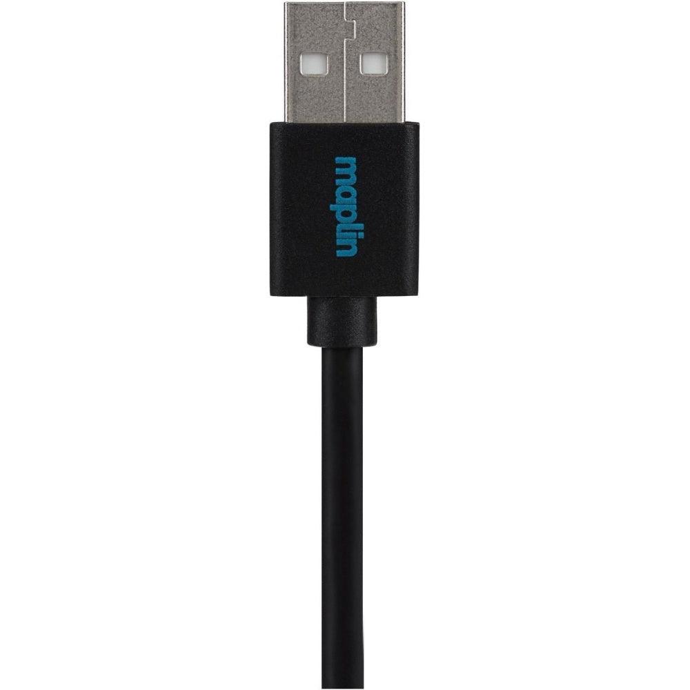 Maplin USB-A to USB-B Cable - Black - 0.5m