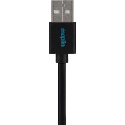 Maplin USB-A Male 2.0 to USB-A Male 2.0 Cable - Black - 1m