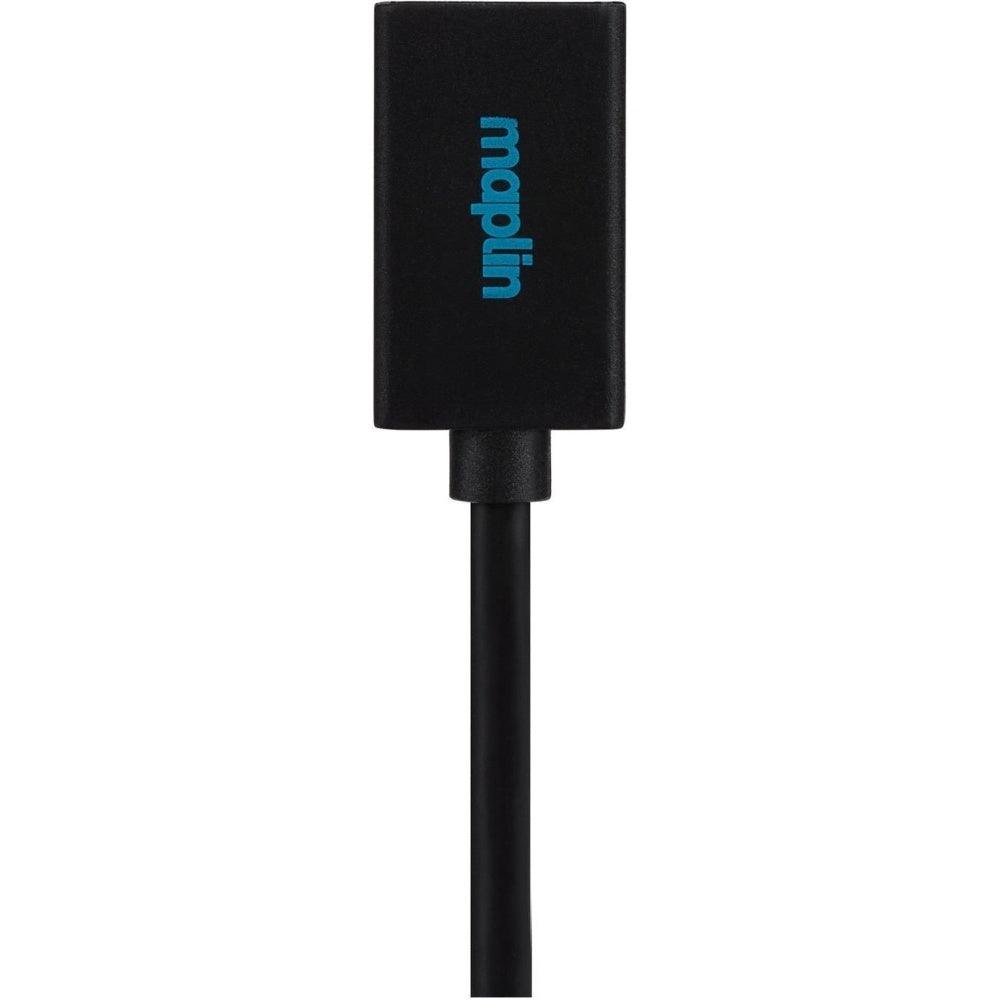 Maplin USB-A Male to USB-A Female Extension Cable - Black - 0.5m