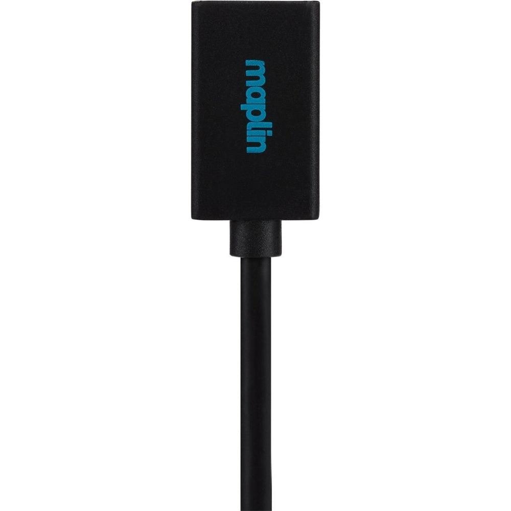 Maplin USB-A Male to USB-A Female Extension Cable - Black - 0.75m