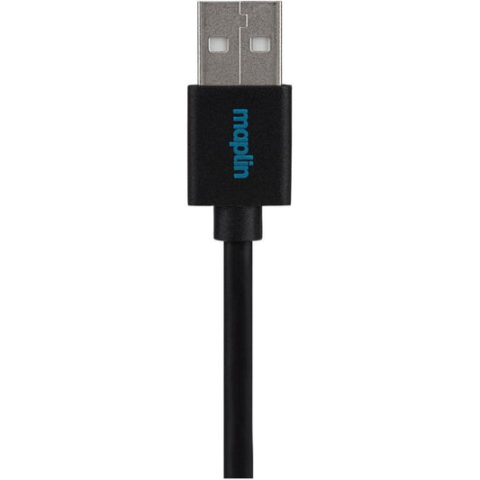 Maplin USB-A to Mini USB-B Cable - Black - 0.5m