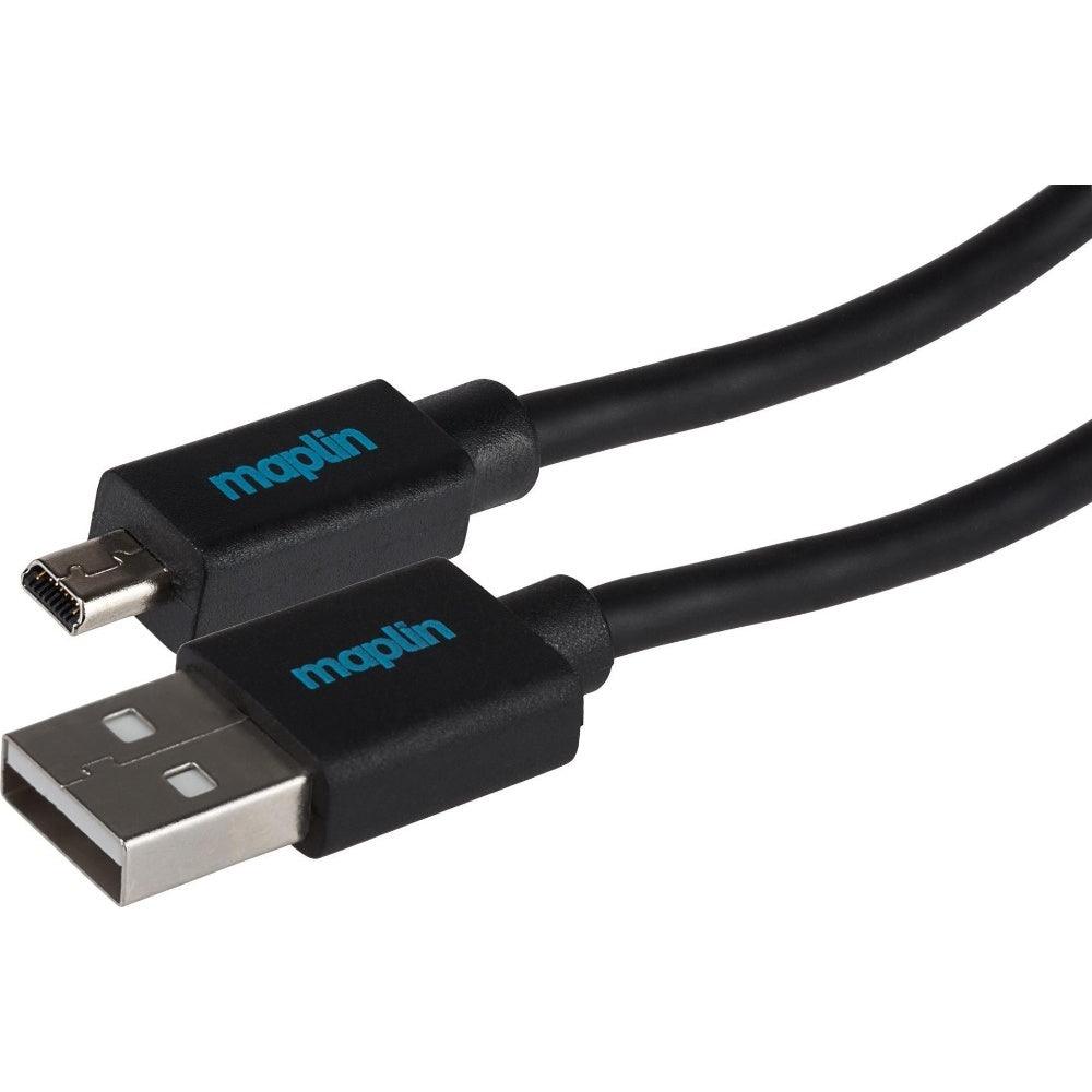 Maplin USB-A to 8-Pin Mini USB Cable 3m Black