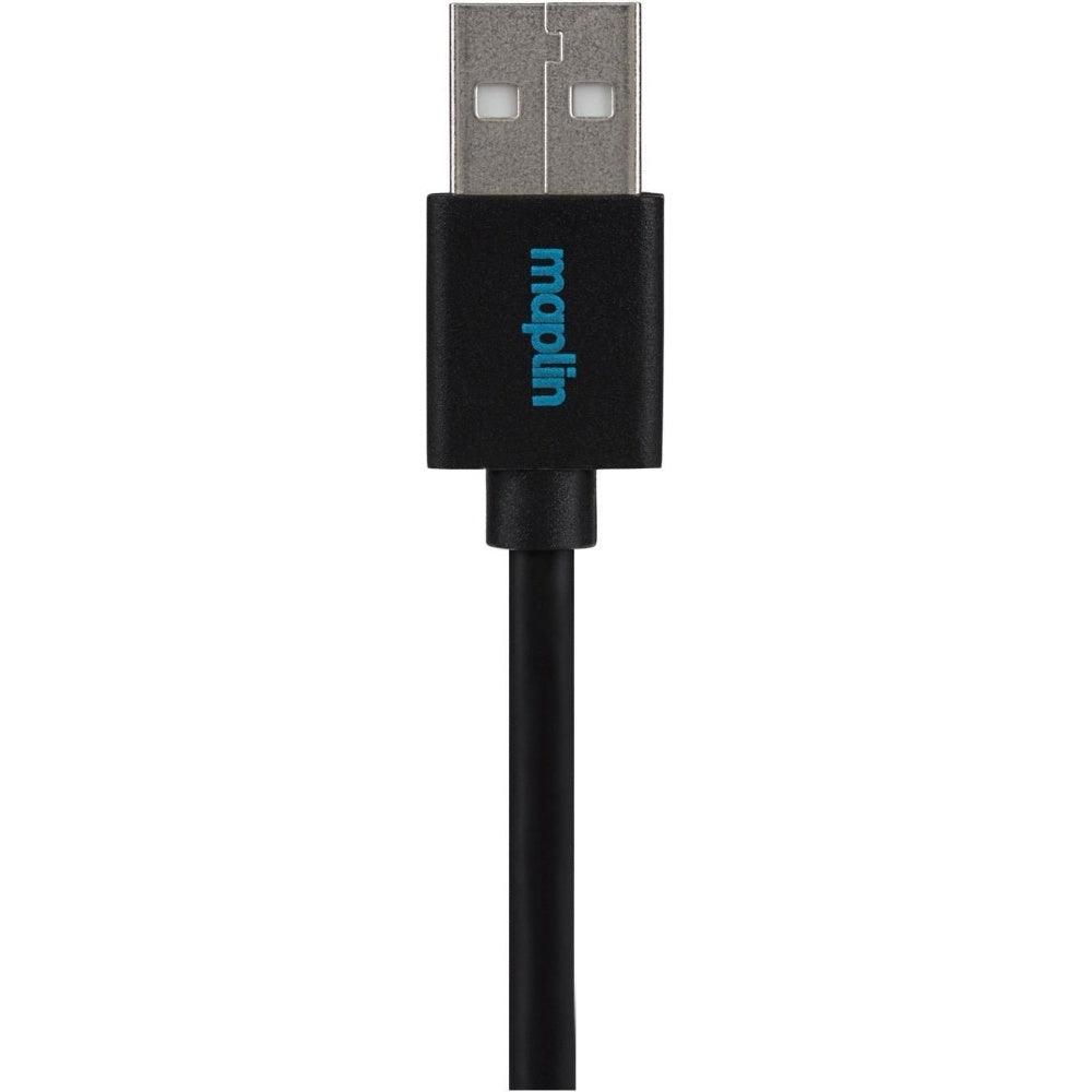 Maplin USB-A 2.0 to Micro USB-B Male Cable - Black - 3m