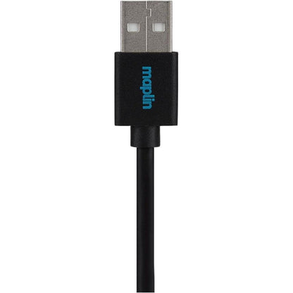 Maplin USB-A 2.0 to Micro USB-B Male Cable - Black - 3m