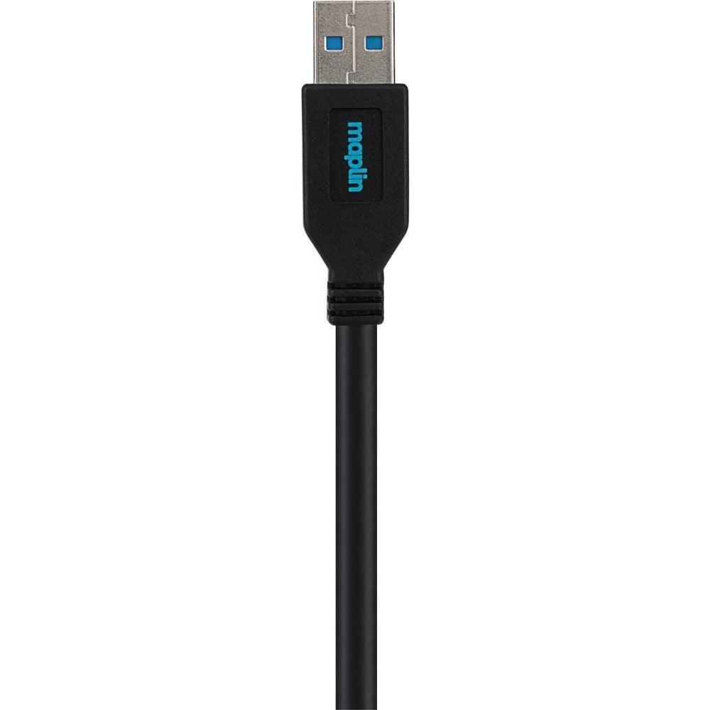 Maplin USB-A Male to USB-A Male Cable V3.0 5Gbps Super Speed 3m Black