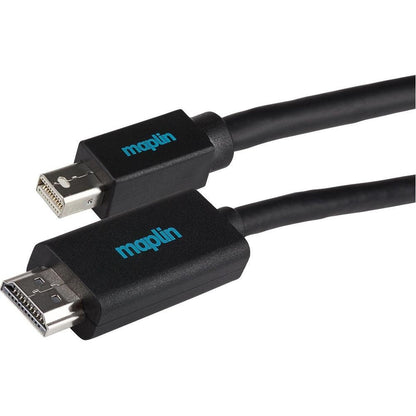 Maplin Mini DisplayPort to HDMI Cable 3m Black - Black